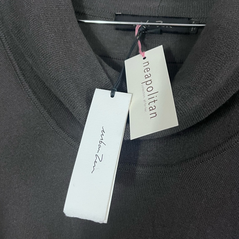 NWT Urban Zen By Donna Karen Size S/M Grey Easy Cowl Neck Sweater Cashmere Silk - Picture 10 of 13